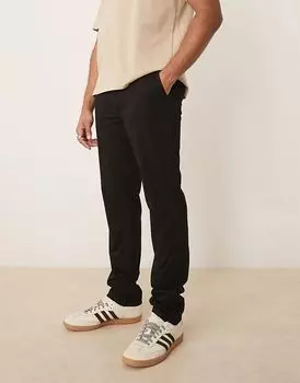 Узкие брюки чинос черного цвета New Look