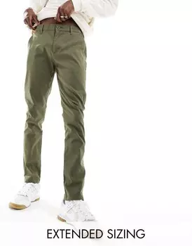 Узкие брюки чинос цвета хаки ASOS DESIGN