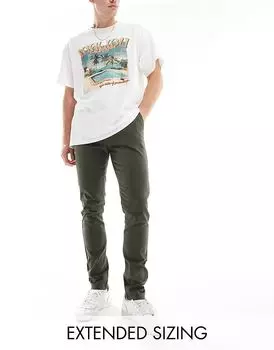 Узкие брюки чинос цвета хаки ASOS DESIGN