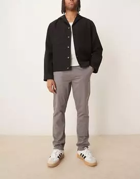 Узкие брюки чинос темно-серого цвета New Look