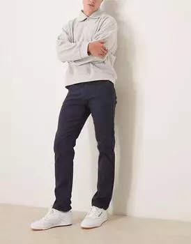 Узкие брюки-чиносы ASOS DESIGN темно-синего цвета
