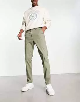 Узкие брюки-чиносы цвета хаки Jack & Jones Intelligence