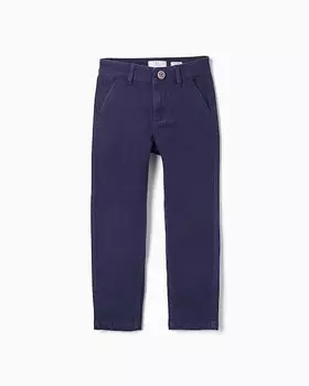 Узкие брюки-чиносы для мальчиков из однотонной ткани Zippy, темно-синий