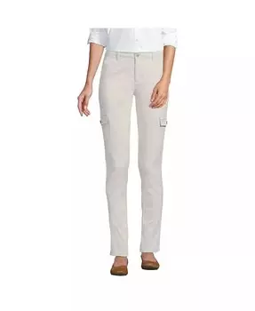 Узкие брюки-чиносы карго со средней посадкой Petite Lands' End, серый