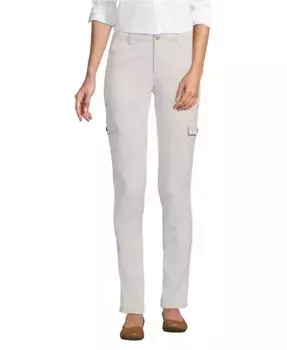Узкие брюки-чиносы Petite Mid Rise Lands' End, серый