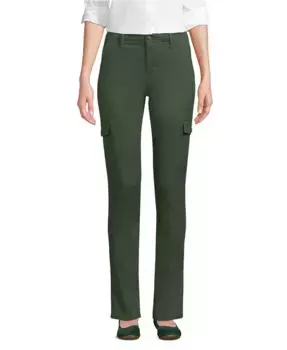Узкие брюки-чиносы Petite Mid Rise Lands' End, зеленый