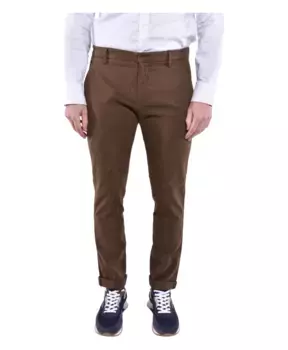 Узкие брюки-чиносы с заниженной талией Dondup, коричневый