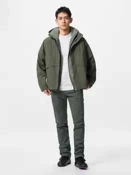 Узкие брюки-чиносы Uniqlo, цвет 57 зеленый зеленый