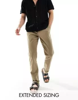 Узкие брюки хаки с застежкой ASOS DESIGN