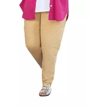 Узкие брюки из эластичного твила на заказ – светло-коричневый On The Plus Side