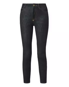 Узкие брюки из денима с черепом PHILIPP PLEIN, цвет indigo blue