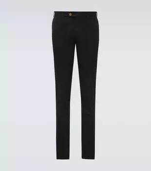 Узкие брюки из хлопка Brunello Cucinelli, черный