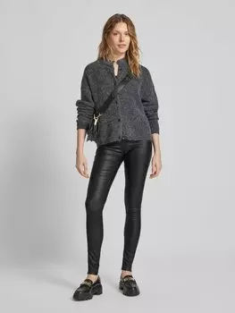 Узкие брюки из искусственной кожи, модель «Belle» Object, черный