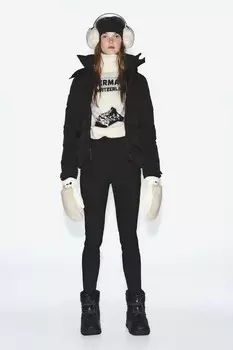 Узкие брюки из лыжной коллекции с защитой от воды и ветра ZARA, черный
