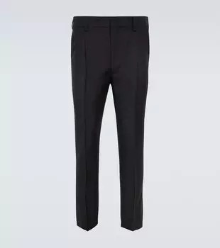 Узкие брюки из мохера и шерсти Prada, Antracite