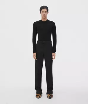 Узкие брюки из плотной шерсти Bottega Veneta, черный