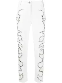 Узкие брюки из ткани кади Philipp Plein, белый
