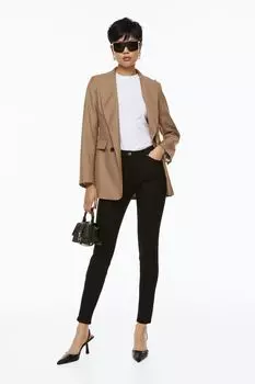 Узкие брюки из твила H&M, черный