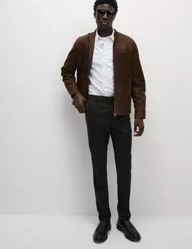 Узкие брюки из твила с плоским передом Marks & Spencer, черный