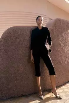 Узкие брюки-капри H&M, черный