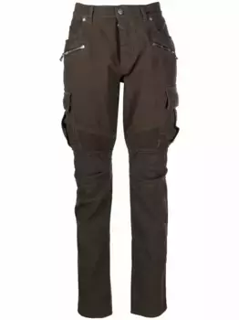 Узкие брюки карго BALMAIN, зеленый