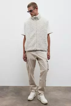 Узкие брюки-карго H&M, бежевый