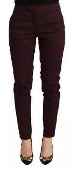 Узкие брюки Maroon Slim Fit Skinny с застежкой-молнией Just Cavalli, цвет Marrone