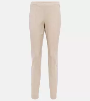 Узкие брюки Mirel из смесовой шерсти со средней посадкой LORO PIANA, бежевый