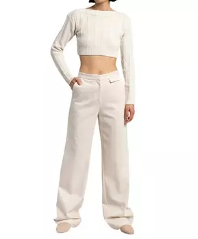 Узкие брюки натурального цвета с высокой посадкой Matin