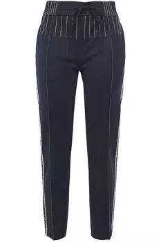Узкие брюки понте с прострочкой VALENTINO GARAVANI, нави