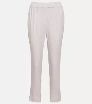 Узкие брюки pull up с низкой посадкой Brunello Cucinelli, бежевый