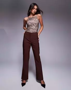 Узкие брюки River Island коричневого цвета