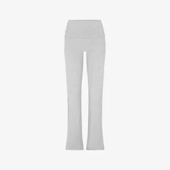 Узкие брюки с высокой посадкой из эластичного трикотажа с отворотами Skims, серый