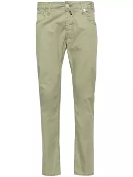 Узкие брюки с заниженной талией Incotex, зеленый