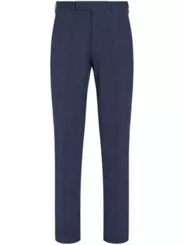 Узкие брюки с завышенной талией Zegna, синий