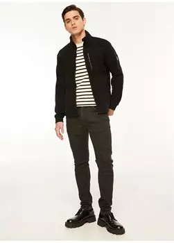 Узкие брюки скинни с низкой талией антрацитовые мужские трикотажные джинсовые брюки F4WM-PNT 602 Fabrika, антрацитовый