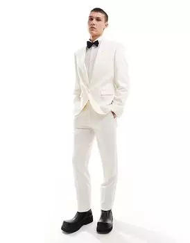 Узкие брюки-смокинг ASOS DESIGN кремового цвета