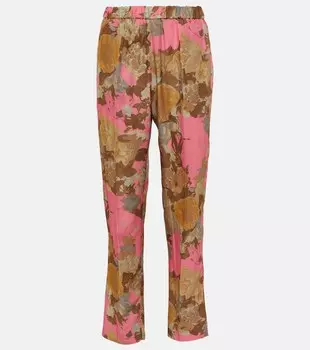 Узкие брюки средней посадки с принтом DRIES VAN NOTEN, разноцветный