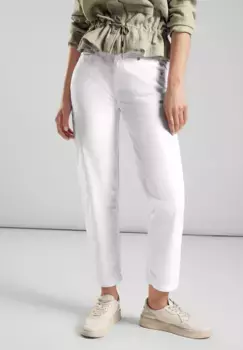 Узкие брюки STREET ONE, завышенная талия, белый
