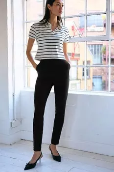 Узкие брюки стрейч по фигуре Next, черный