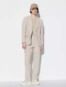 Узкие брюки Uniqlo, бежевый