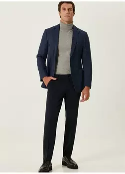 Узкие брюки узкого кроя с нормальной талией, темно-синие мужские брюки Network