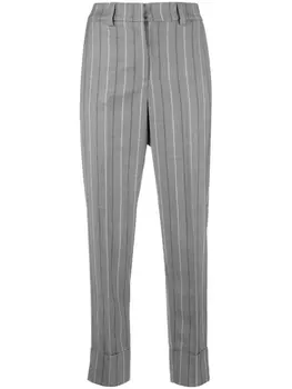 Узкие брюки в полоску Peserico, серый