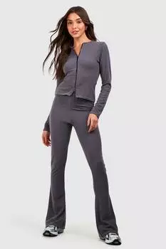 Узкие брюки в ребруску Boohoo, угольный