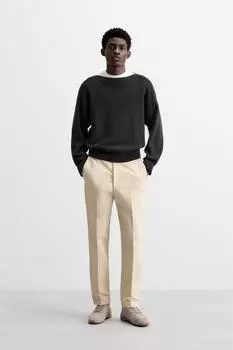 Узкие брюки ZARA, бежевый