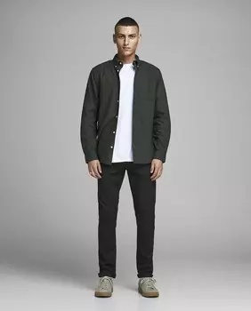Узкие черные мужские брюки чинос Jack & Jones, черный