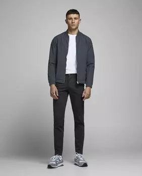 Узкие черные мужские брюки чинос Jack & Jones, черный