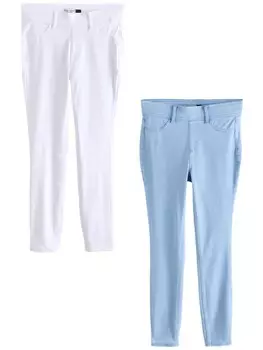 Узкие джеггинсы Next, цвет Light blue/White