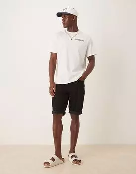 Узкие джинсовые шорты с отворотами Calvin Klein Jeans черного цвета