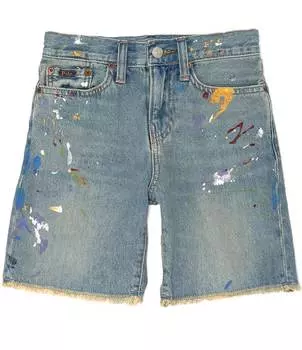 Узкие джинсовые шорты с разбрызганной краской Polo Ralph Lauren Big Boys 8–20 Sullivan, синий